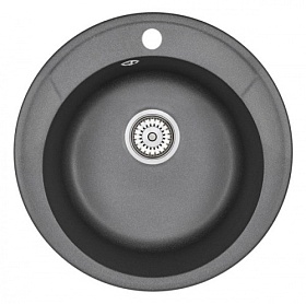 Мойка для кухни Granula Standart ST-4802 круглая 48х48 глуб. 18см вып. 3 1/2" (врезная) чёрная