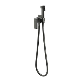 Смеситель для унитаза внеш. и скрытая часть (в сборе) Frap F7506-9 с гигиеническим душем оружейная сталь латунь Водяной