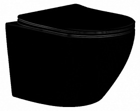 Унитаз подвесной Aquatek Европа безободковый смыв чёрный сид.дюропласт ультратонкое микролифт AQ1901-MB Водяной