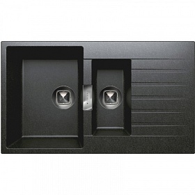 Мойка для кухни Tolero Classic TL-860.911 прямоуг. 86х50 глуб. 21,6см вып. 3 1/2" (врезная) крыло универсал чёрная