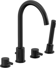 Смеситель для ванны/душа (короткий излив) Damixa Scandinavian Pure 360400300 на борт ванны на 4 отверстия чёрный латунь Водяной
