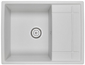 Мойка для кухни Granula GR-6501 прямоуг. 65,5х50 глуб. 19см вып. 3 1/2" (врезная) крыло универсал арктик