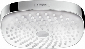 Лейка верхнего душа Hansgrohe Croma Select E 26524400 d187 мм 2-х реж. белая/хром квадратная Водяной