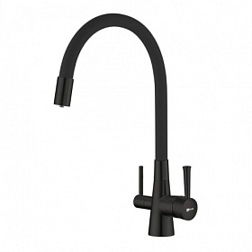 Смеситель для кухни (мойки) Lemark Comfort LM3075BL с переключ.для фильтра питьевой воды гибкий излив чёрный латунь