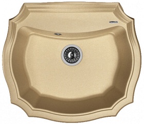 Мойка для кухни Florentina Эмилия 640 20.355.D0640.104 овальная 64х55 глуб. 20см вып. 3 1/2" (врезная) бежевая