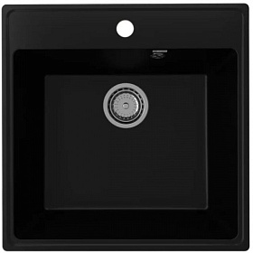 Мойка для кухни Ulgran Quartz Forte 505 Forte 505-07 квадратная 50,5х50,5 глуб. 18см вып. 3 1/2" (врезная) уголь