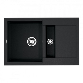 Мойка для кухни Omoikiri Sakaime 78-2-BL 4993114 прямоуг. 78х50 глуб. 23,4см (толщ.10мм) вып. 3 1/2" (врезная) крыло универсал чёрная