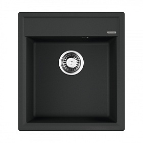 Мойка для кухни Omoikiri Daisen 46-BL 4993614 прямоуг. 46х51 глуб. 20см (толщ.10мм) вып. 3 1/2" (врезная) чёрная