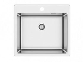 Мойка для кухни Longran Techno TEB550.505-G-10P (толщина 1мм., радиус 15мм.) прямоуг. 55х50,5 глуб. 20см (толщ.1мм) вып. 3 1/2" (врезная) нержавеющ
