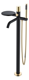 Смеситель для ванны/душа (короткий излив) Boheme Stick Black Diamond Gold 129-BG черный/золото латунь