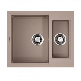 Мойка для кухни Omoikiri Sakaime 60-2-SA 4993910 прямоуг. 60х50 глуб. 21см (толщ.10мм) вып. 3 1/2" (врезная) бежевая