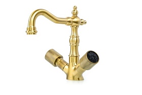Смеситель для умывальника (раковины) Boheme Royal Cristal 312-Royal/CRST Black бронза латунь Водяной
