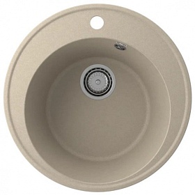Мойка для кухни Ulgran Quartz Nora 485 Nora 485-03 круглая 48,5х48,5 глуб. 18см вып. 3 1/2" (врезная) десерт