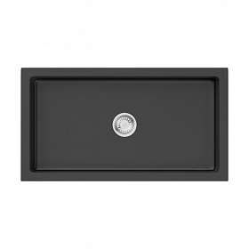 Мойка для кухни Omoikiri Mikura 76-BL 4997075 прямоуг. 76х46 глуб. 23см вып. 3 1/2" (врезная, фронтальный монтаж) чёрная