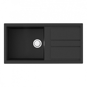 Мойка для кухни Omoikiri Kitagawa 100-GB 4993786 прямоуг. 100х51 глуб. 20см (толщ.6мм) вып. 3 1/2" (врезная) крыло универсал графит