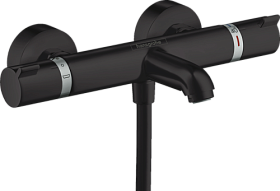 Смеситель для ванны/душа (короткий излив) термостат Hansgrohe Ecostat Comfort 13114670 чёрный латунь