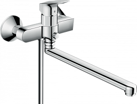 Смеситель универсальный (для ванны и раковины с длинным изливом) Hansgrohe Logis 71402000 хром латунь