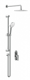Душевой комплект (аксессуары и смеситель) с верхним тропическим душем Cersanit Moduo 64087 Водяной