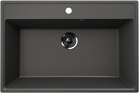 Мойка для кухни Ulgran Quartz Forte 760 Forte 760-09 прямоуг. 76х51 глуб. 20см вып. 3 1/2" (врезная) асфальт