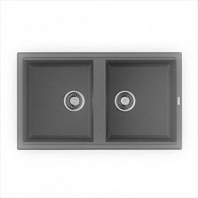 Мойка для кухни Omoikiri Tedori 86-2-PL 4993931 прямоуг. 86х51 глуб. 20см вып. 3 1/2" (врезная) платина