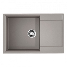Мойка для кухни Omoikiri Daisen 78-LB-GR 4993690 прямоуг. 78х51 глуб. 23см (толщ.10мм) вып. 3 1/2" (врезная) крыло универсал leningrad grey