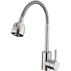 Смеситель для кухни (мойки) Frap F44899-1 гибкий излив сатин нерж. сталь