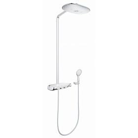Душевая стойка с верхней тропической лейкой и смесителем для душа Grohe Rainshower SmartControl 26250LS0 термостат хром 