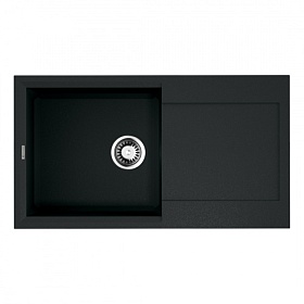 Мойка для кухни Omoikiri Sakaime 78-BL 4993111 прямоуг. 78х43,5 глуб. 21см (толщ.10мм) вып. 3 1/2" (врезная) крыло универсал чёрная