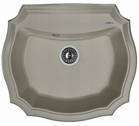 Мойка для кухни Florentina Эмилия 640 20.355.D0640.307 овальная 64х55 глуб. 20см вып. 3 1/2" (врезная) cерый шёлк