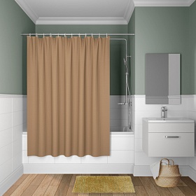 Штора для ванной Iddis Decor 180х200 полиэстер D27P218i11 коричневый Водяной