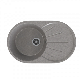 Мойка для кухни Mixline ML-GMS05 Стандарт 551106 овальная 73,5х45,5 глуб. 17см вып. 3 1/2&quot; (врезная) крыло универсал тёмно-серая