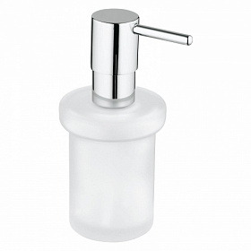 Дозатор жидкого мыла стекло мат. Grohe Essentials 40394001 хром Водяной