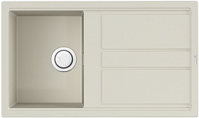 Мойка для кухни Omoikiri Kitagawa 86-WH 4993493 прямоуг. 86х51 глуб. 20см (толщ.6мм) вып. 3 1/2" (врезная) крыло универсал белая