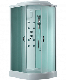 Душевая кабина 120х80х218 Timo Eco TE-0702L асимметричная (левая) мат.дверки белый проф. задн.стенки бел.стекло верхн.душ, гм вертик.