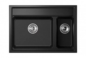 Мойка для кухни Granula KS-7302 черный прямоуг. 73х51 глуб. 24,5см вып. 3 1/2" (врезная) чёрная
