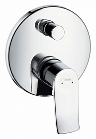 Смеситель для ванны/душа (короткий излив) (внешняя часть) Hansgrohe Metris 31493000 хром латунь