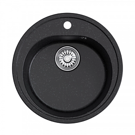 Мойка для кухни Mixline ML-GM11 551821 круглая 50х50 глуб. 18см вып. 3 1/2" (врезная) чёрная