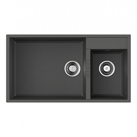 Мойка для кухни Omoikiri Tedori 85-2-U-PL 4993947 прямоуг. 85х46,5 глуб. 22см (толщ.10мм) вып. 3 1/2" (подстольная) платина