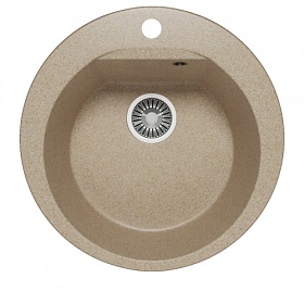Мойка для кухни Polygran Atol ATOL-520.302 круглая 52х52 глуб. 20см вып. 3 1/2" (врезная) песочная