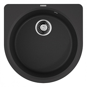 Мойка для кухни Omoikiri Akegata 51-BL 4993758 круглая 51х51 глуб. 19см (толщ.10мм) вып. 3 1/2" (врезная) чёрная