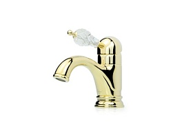 Смеситель для умывальника (раковины) Boheme Crystal 281-CRST золото латунь
