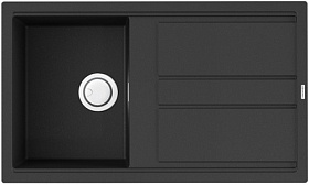Мойка для кухни Omoikiri Kitagawa 86-GB 4993808 прямоуг. 86х51 глуб. 20см (толщ.6мм) вып. 3 1/2" (врезная) крыло универсал графит