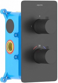 Смеситель для душа термостат внеш. и скрытая часть (в сборе) Aquatek Европа AQ1392MB чёрный латунь