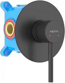 Смеситель для душа внеш. и скрытая часть (в сборе) Aquatek Европа AQ1366MB чёрный латунь