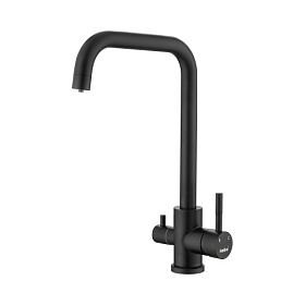 Смеситель для кухни (мойки) Haiba HB820-7 HB76820-7 с переключ.для фильтра питьевой воды чёрный нерж. сталь