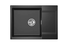 Мойка для кухни Granula Estetica ES-7003 шварц прямоуг. 70х50 глуб. 20см вып. 3 1/2" (накладная) крыло универсал шварц