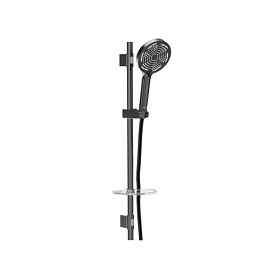 Душевая стойка с лейкой и шлангом Milardo Ideal Spa 700 мм d130 мм круглая 3-х реж. с мыльницей ILS3B70M16 чёрная Водяной