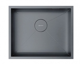 Мойка для кухни Omoikiri Kasen 54-16-GM 4997061 прямоуг. 54х44 глуб. 16,5см (толщ.1,2мм) вып. 3 1/2" (подстольная) PVD вороненая сталь
