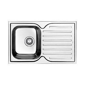 Мойка для кухни Iddis Strit S STR78SDi77S прямоуг. 78х48 глуб. 19см (толщ.0,8мм) вып. 3 1/2" (врезная) крыло универсал хром