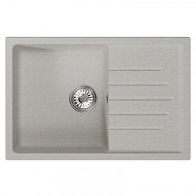 Мойка для кухни Mixline ML-GM19 551984 прямоуг. 75х50 глуб. 20см вып. 3 1/2" (врезная) крыло универсал серая
